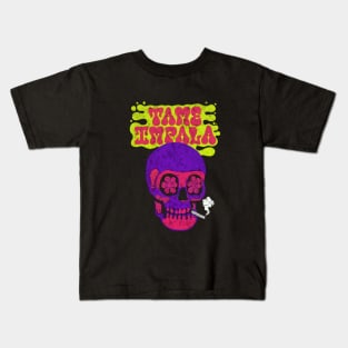 skull purple smoke Kids T-Shirt